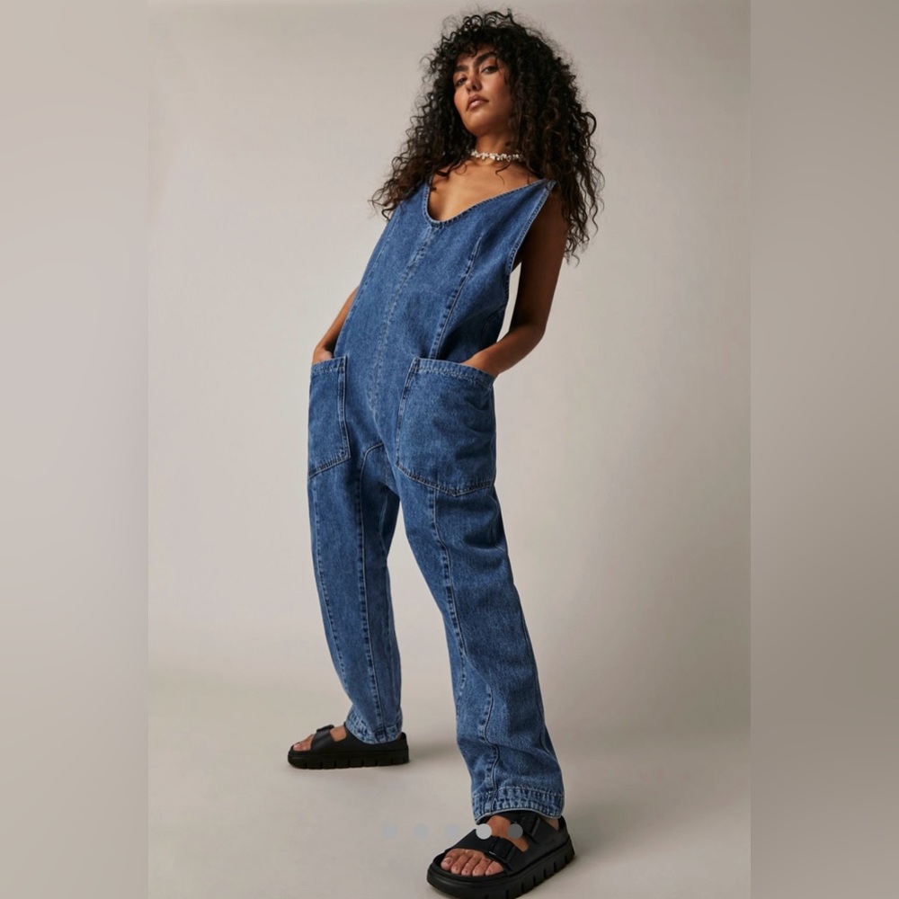 We the Free High Rollee jumpsuit. Sapphire Blue size Medium. Worn once.
